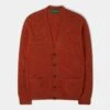Cornwall Lambswool Cardigan In Ember - Classic Fit