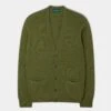 Cornwall Lambswool Cardigan In Green Bean - Classic Fit