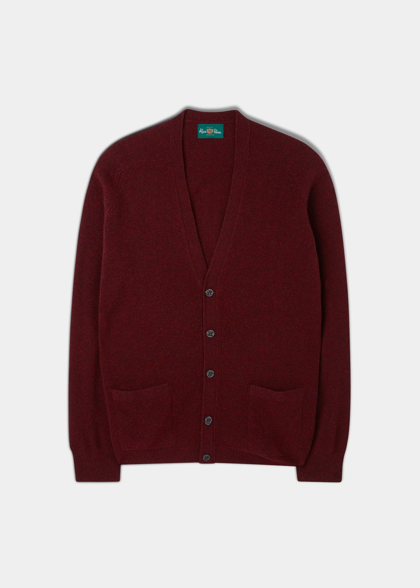 Cornwall Lambswool Cardigan In Red Velvet - Classic Fit 1 Cornwall Lambswool Cardigan In Red Velvet - Classic Fit