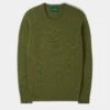 Lenzie Men's Lambswool Jumper In Green Bean - Regular Fit