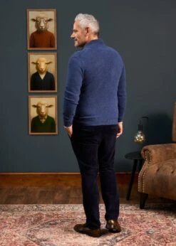Sutherland Lambswool 1/4 Zip Jumper In Rhapsody - Regular Fit -Alan Paine Fashion Store 050T03 SUTHERLAND HALF ZIP MOCK NECK RHAPSODY 05