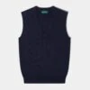 Erin Luxury Vee Neck Tank Top In Dark Navy