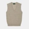 Erin Luxury Vee Neck Tank Top In Porridge