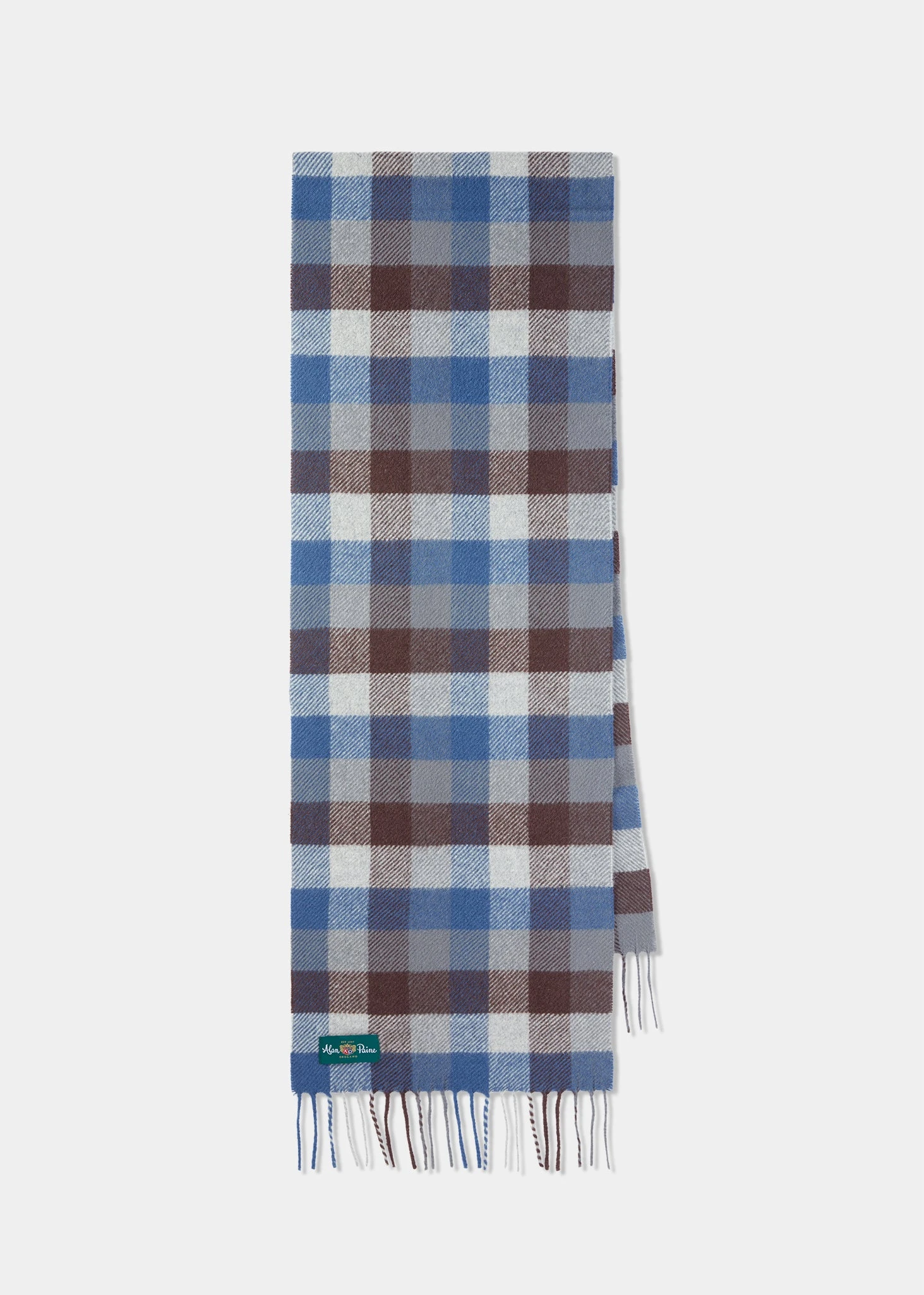 Hillclay Small Square Check Scarf In Brown 1 Hillclay Small Square Check Scarf In Brown