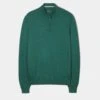 Stowbridge Luxury Cotton 1/4 Zip Jumper In Moorland