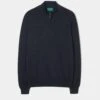 Selhurst Cotton Cashmere 1/4 Zip Jumper In Dark Navy