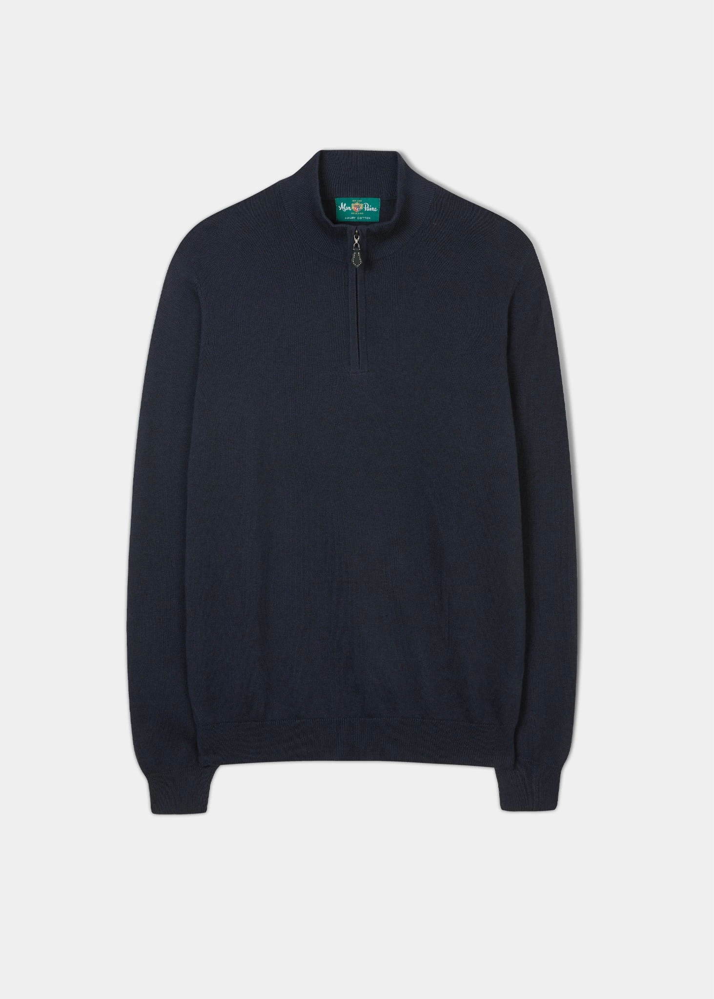 Selhurst Cotton Cashmere 1/4 Zip Jumper In Dark Navy 1 Selhurst Cotton Cashmere 1/4 Zip Jumper In Dark Navy