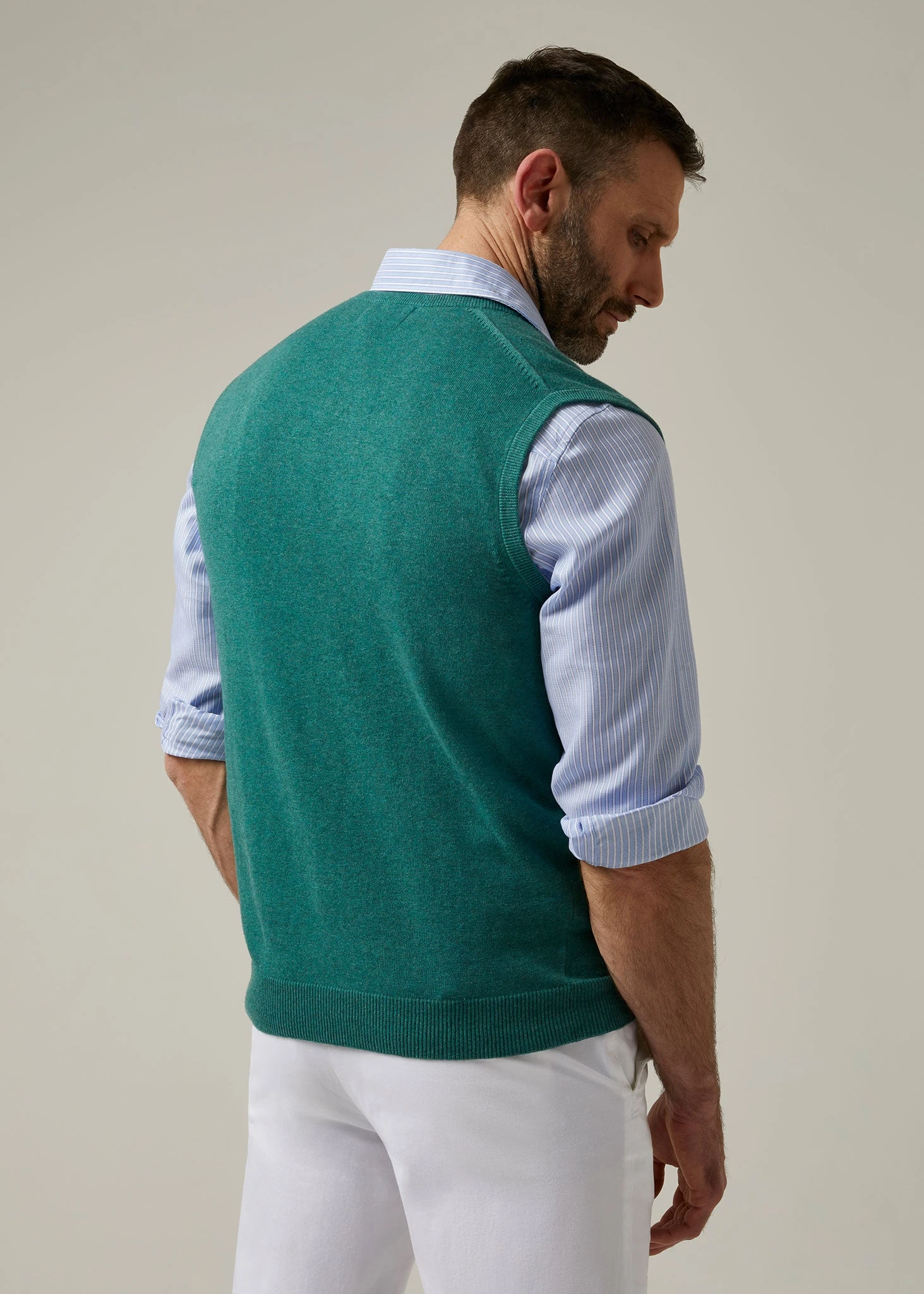 Ellerby Cotton Cashmere Slipover In Moorland 4 Ellerby Cotton Cashmere Slipover In Moorland - Image 4