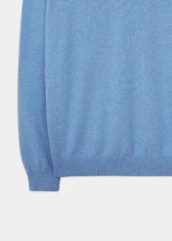 Rothwell Cotton Cashmere Jumper In Carolina Blue -Alan Paine Fashion Store 196t01 rothwell mens cotton cashmere jumper carolina blue 3