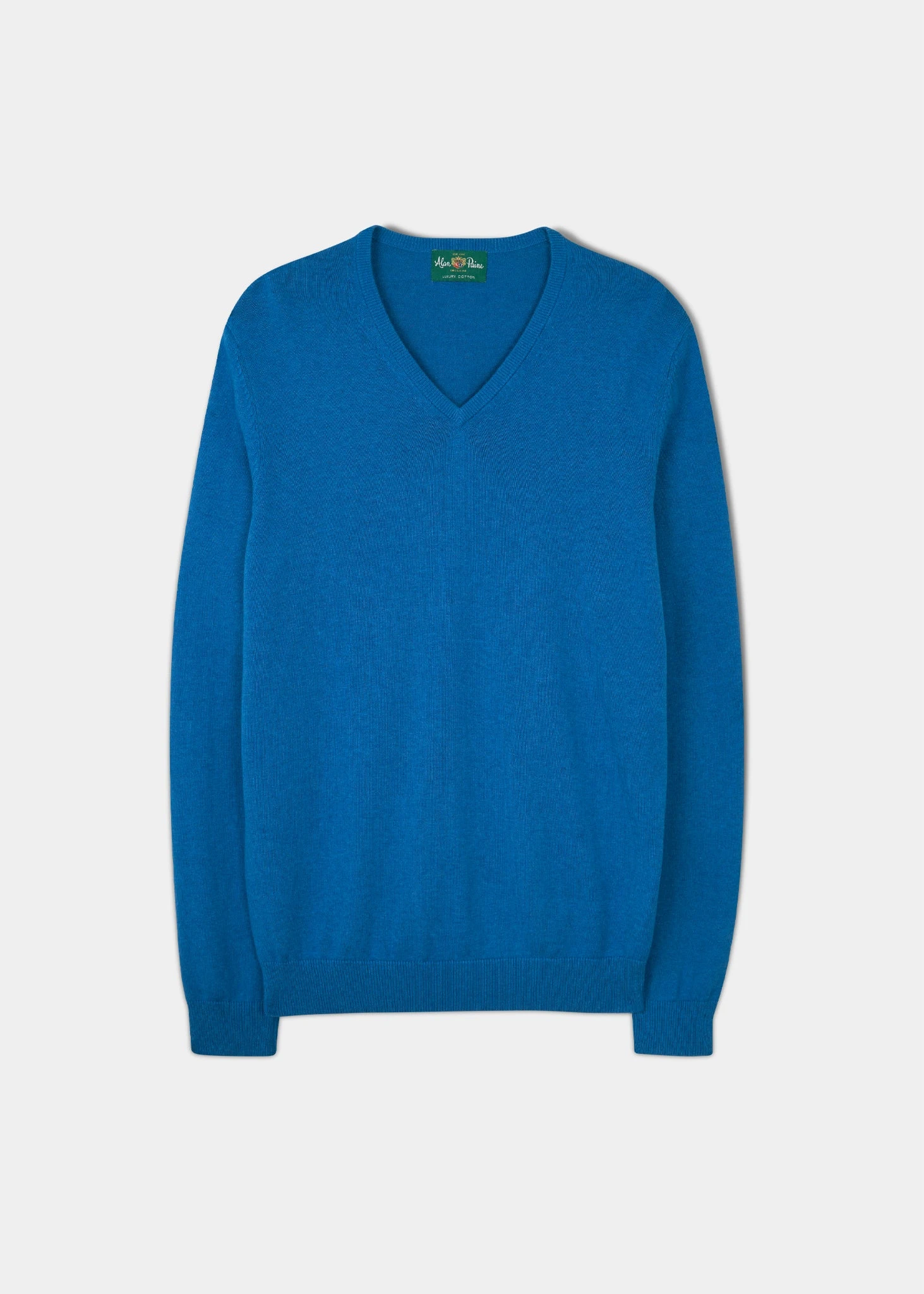 Rothwell Cotton Cashmere Jumper In Regatta 1 Rothwell Cotton Cashmere Jumper In Regatta