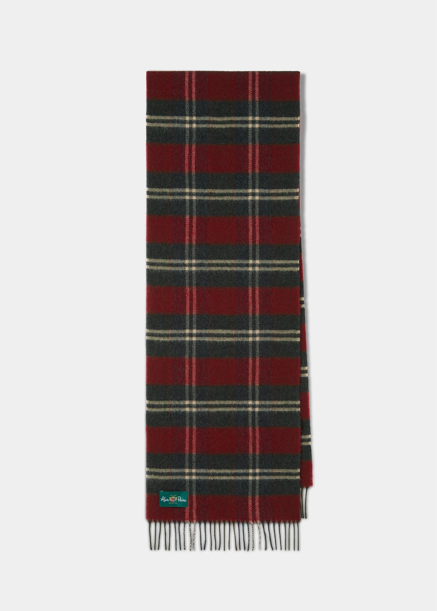 Lubmore Wool Plaid Scarf In Red 1 Lubmore Wool Plaid Scarf In Red