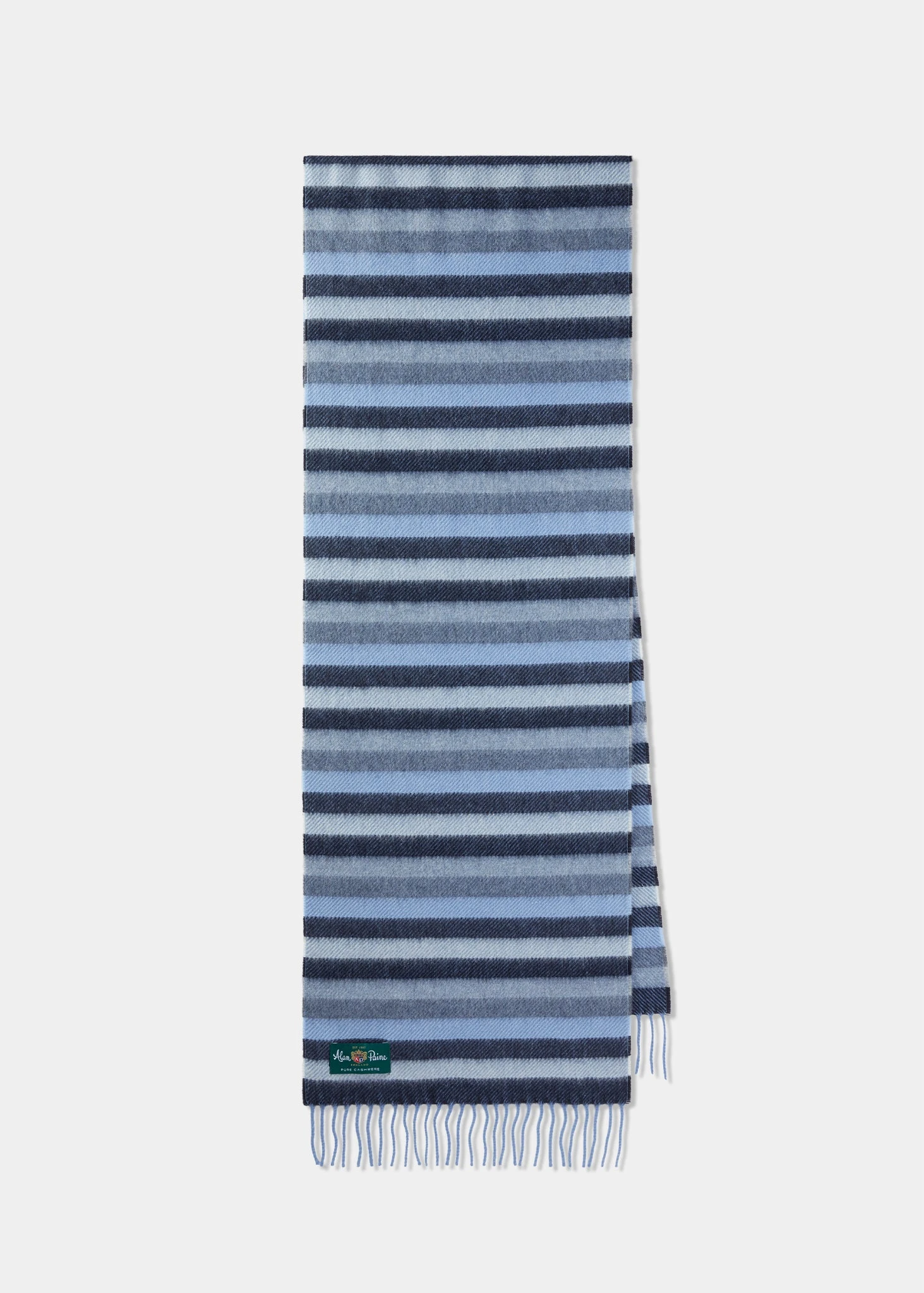 Denside Block Stripe Cashmere Scarf In Charcoal 1 Denside Block Stripe Cashmere Scarf In Charcoal