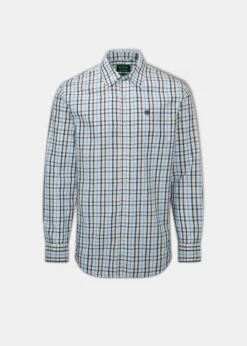 Ilkley Men's Country Check Blue Shirt - Shooting Fit