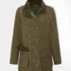 Rutland Ladies Tweed Waterproof Shooting Coat In Hemp