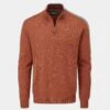 Streetly Men's 1/2 Zip Mock Neck Jumper In Tiger - Classic Fit