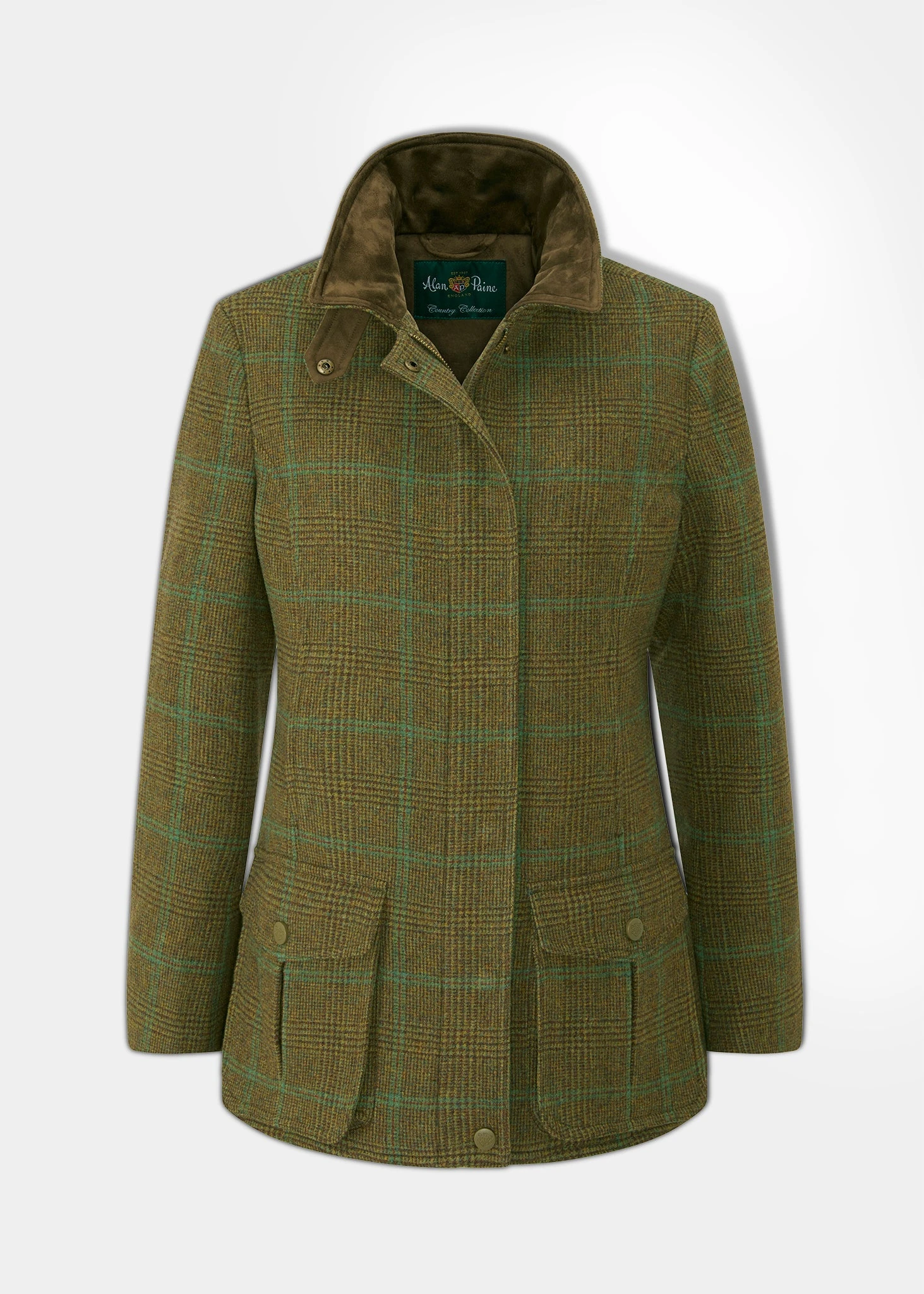 Surrey Ladies Tweed Coat In Marsh - Regular Fit 1 Surrey Ladies Tweed Coat In Marsh - Regular Fit
