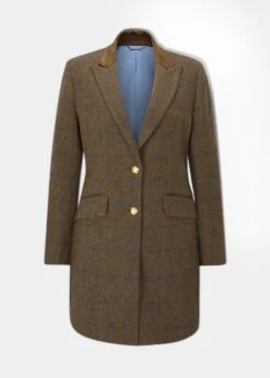 Surrey Ladies Mid-Thigh Tweed Coat In Seabrook - Regular Fit