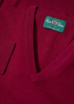 Albury Geelong Wool Jumper In Claret - Regular Fit 8 Albury Geelong Wool Jumper In Claret - Regular Fit -Alan Paine Fashion Store Albury Geelong Wool Jumper Claret