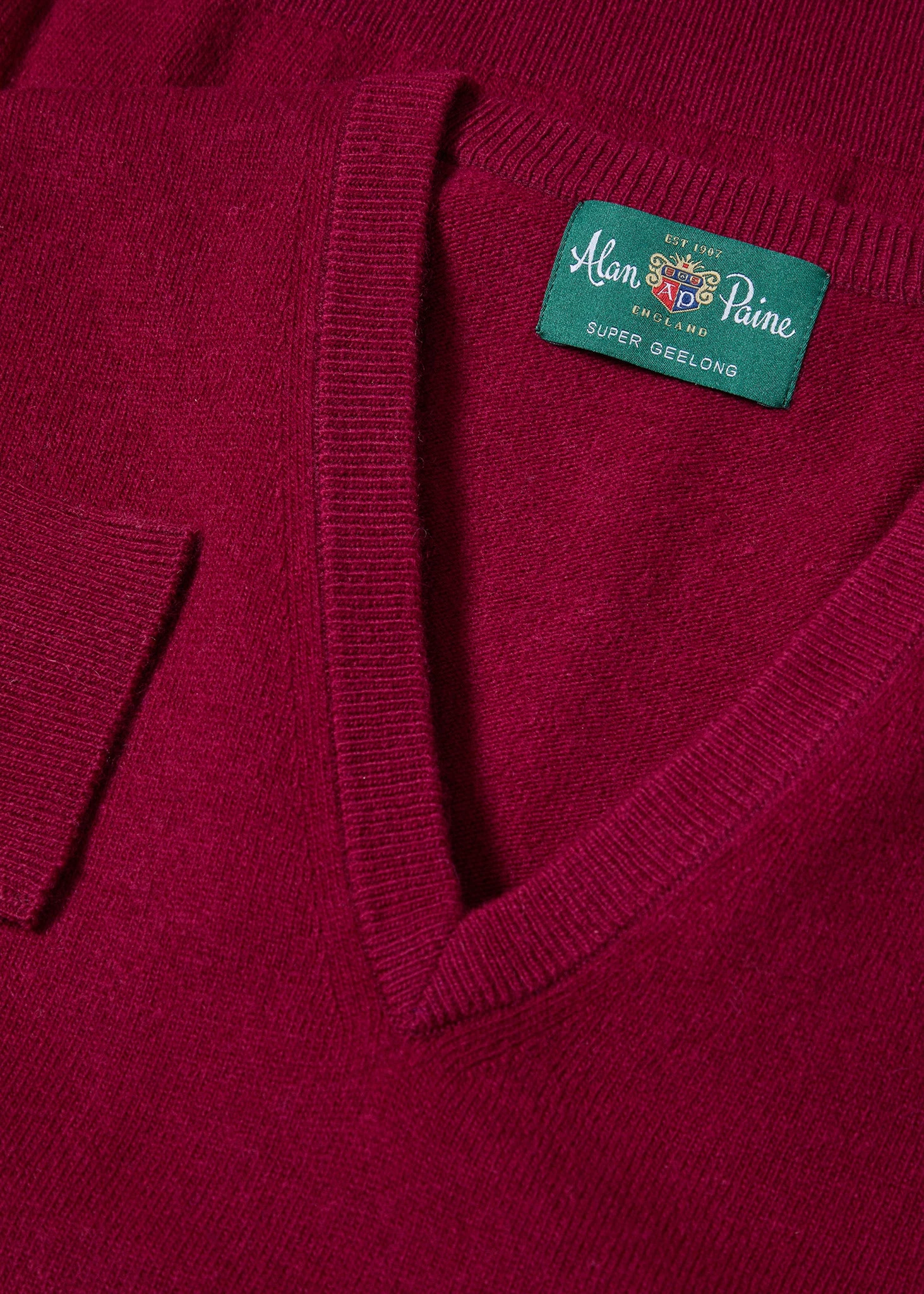 Albury Geelong Wool Jumper In Claret - Regular Fit 4 Albury Geelong Wool Jumper In Claret - Regular Fit - Image 4