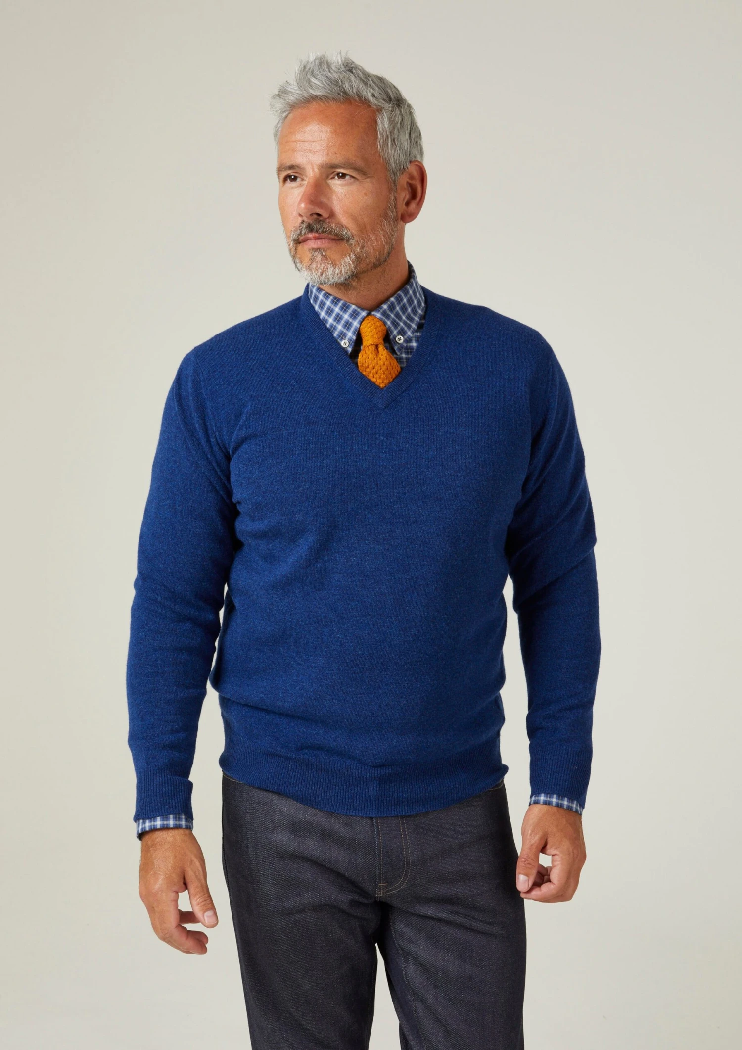 Albury Geelong Wool Jumper In Indigo - Regular Fit 2 Albury Geelong Wool Jumper In Indigo - Regular Fit - Image 2