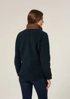 Aylsham Ladies Fleece Jacket In Dark Navy - Regular Fit -Alan Paine Fashion Store Aylsham Ladies Fleece Jacket Navy 4
