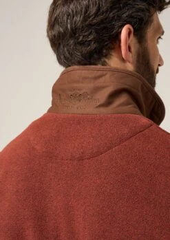 Aylsham Men's Fleece Gilet In Rust - Regular Fit -Alan Paine Fashion Store Aylsham Mens Fleece Gilet Rust 4