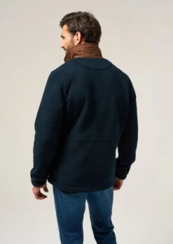 Aylsham Men's Fleece Windblock In Dark Navy - Regular Fit -Alan Paine Fashion Store Aylsham Mens Fleece Jacket Navy 3 cb67b189 0d53 4958 992f 262a4557c990