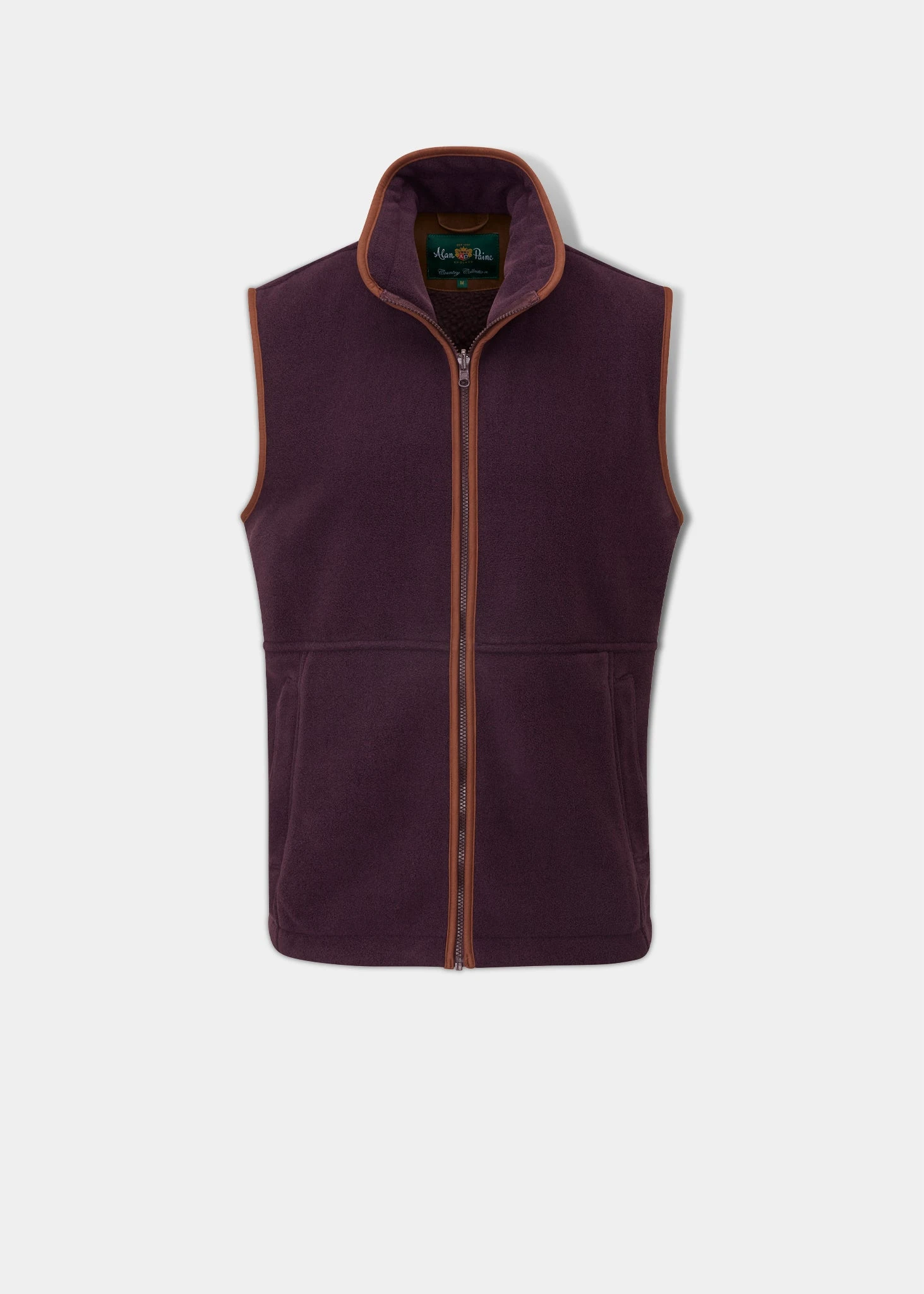 Aylsham Men's Fleece Gilet In Plum - Regular Fit 1 Aylsham Men's Fleece Gilet In Plum - Regular Fit
