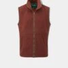 Aylsham Men's Fleece Gilet In Rust - Regular Fit
