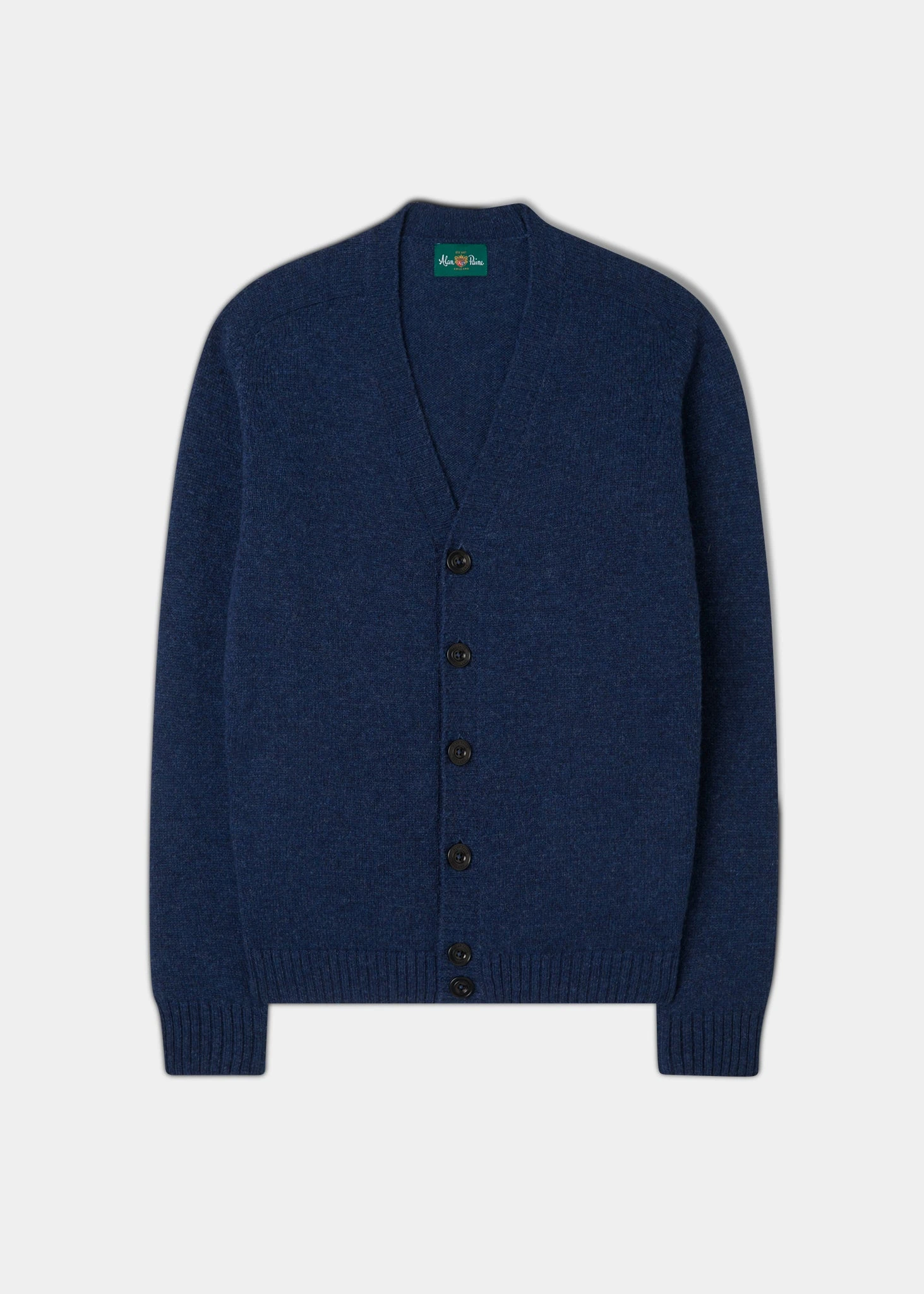 Kinloch Men's Shetland Wool Cardigan In Indigo 1 Kinloch Men's Shetland Wool Cardigan In Indigo