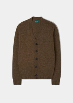 Kinloch Men's Shetland Wool Cardigan In Scots Pine