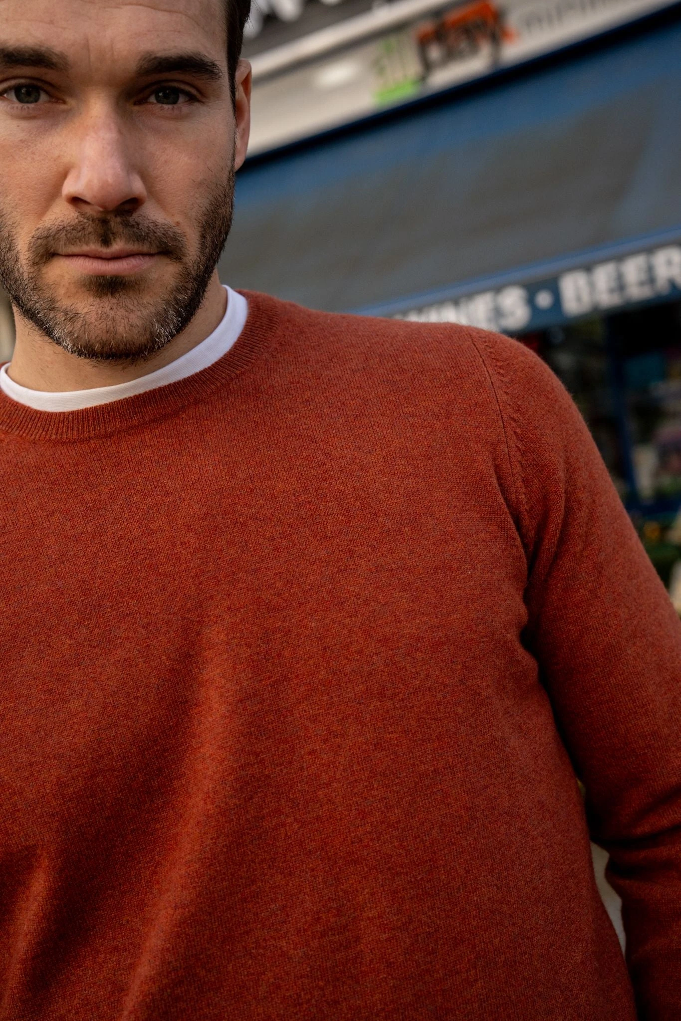 Brisbane Geelong Wool Jumper In Tiger - Regular Fit 2 Brisbane Geelong Wool Jumper In Tiger - Regular Fit - Image 2