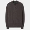 Cairns Geelong Wool 1/4 Zip Jumper In Cask - Regular Fit