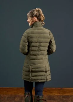 Calsall Ladies Coat In Olive - Regular Fit 9 Calsall Ladies Coat In Olive - Regular Fit -Alan Paine Fashion Store Calsall Ladies Coat Olive 3