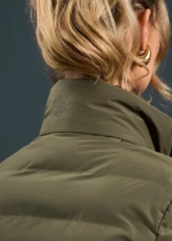 Calsall Ladies Coat In Olive - Regular Fit 10 Calsall Ladies Coat In Olive - Regular Fit -Alan Paine Fashion Store Calsall Ladies Coat Olive 4