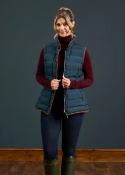 Calsall Ladies Quilted Gilet In Navy - Regular Fit -Alan Paine Fashion Store Calsall Ladies Quilted Gilet Navy 5