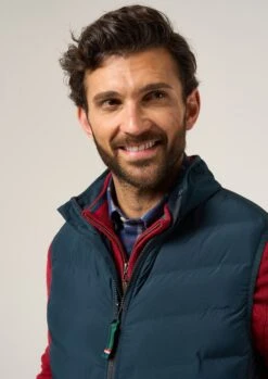 Calsall Men's Hybrid Gilet In Navy - Regular Fit -Alan Paine Fashion Store Calsall Mens Hybrid Quilted Gilet Navy 3