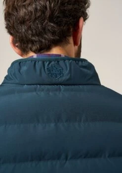 Calsall Men's Hybrid Gilet In Navy - Regular Fit -Alan Paine Fashion Store Calsall Mens Hybrid Quilted Gilet Navy 4