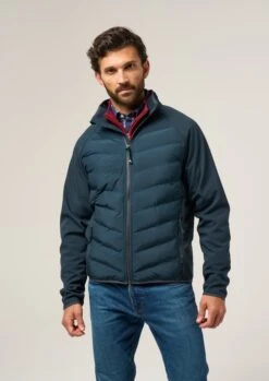 Calsall Men's Hybrid Jacket In Navy - Regular Fit -Alan Paine Fashion Store Calsall Mens Hybrid Quilted Jacket Navy 2 9276e113 f59e 4d36 affc 50fc25f652d2
