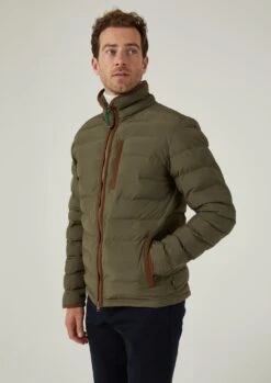 Calsall Men's Jacket In Olive -Alan Paine Fashion Store Calsall Mens Quilted Jacket Olive 5