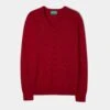 Selkirk Cashmere Jumper In Ruby - Classic Fit