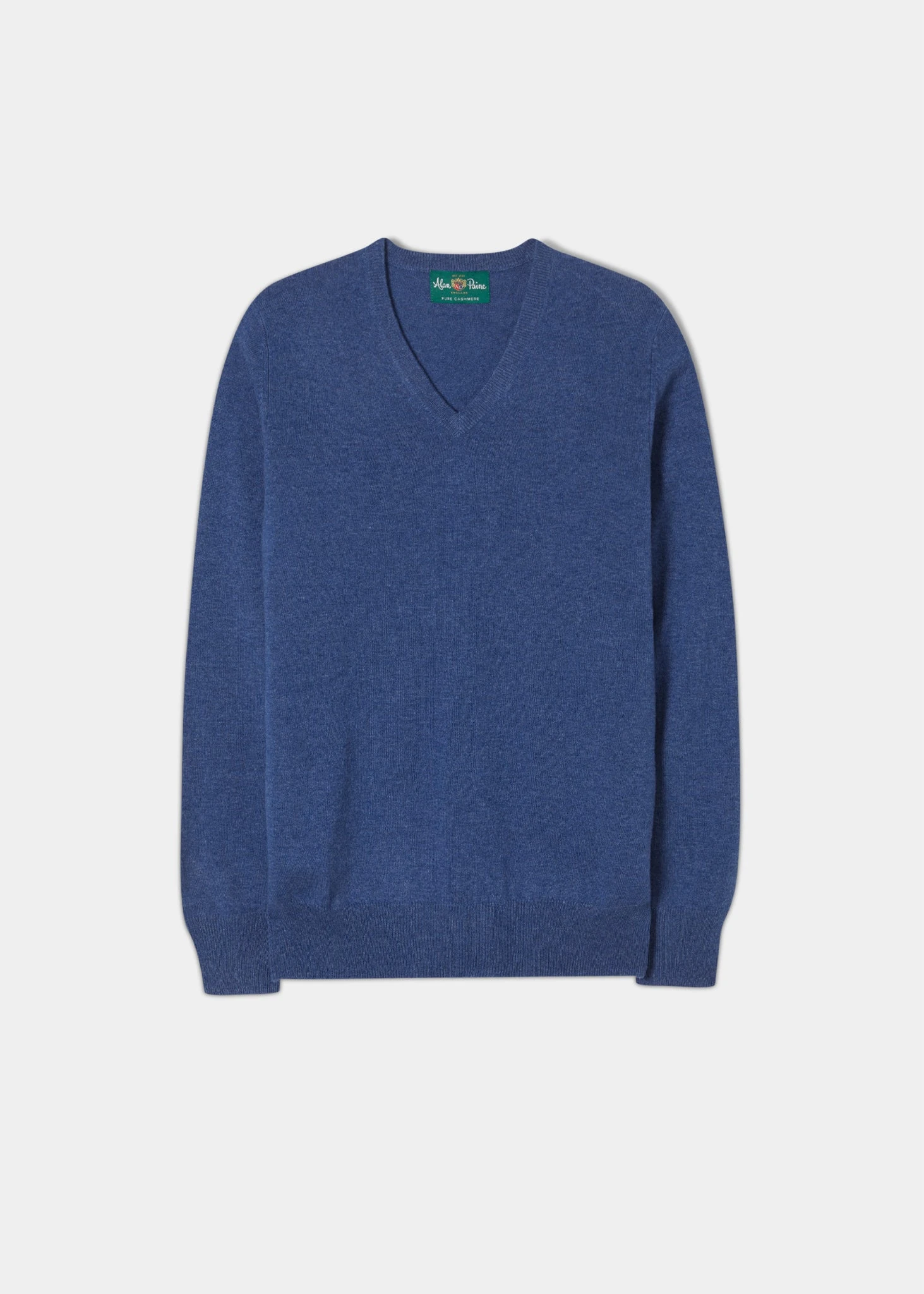Haddington Cashmere Jumper In Denim - Regular Fit 1 Haddington Cashmere Jumper In Denim - Regular Fit