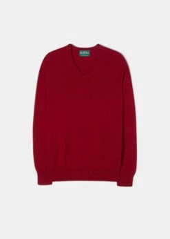 Haddington Cashmere Jumper In Ruby - Regular Fit