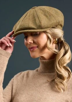 Combrook Ladies Tweed Country Cap In Grove -Alan Paine Fashion Store Combrook Ladies Tweed Country Cap Grove 2