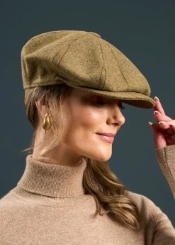Combrook Ladies Tweed Country Cap In Grove -Alan Paine Fashion Store Combrook Ladies Tweed Country Cap Grove 3