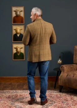 Combrook Men's Tweed Sports Blazer In Thyme - Regular Fit -Alan Paine Fashion Store Combrook Mens Tweed Blazer Thyme 7