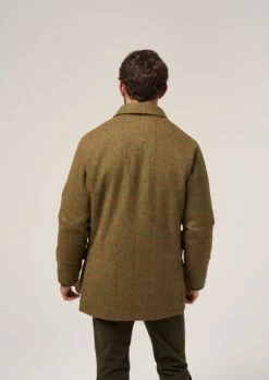 Combrook Men's Waterproof Tweed Coat In Sage - Regular Fit -Alan Paine Fashion Store Combrook Mens Tweed Shooting Coat Sage 4