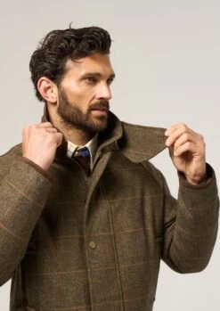 Combrook Men's Waterproof Tweed Coat In Teak - Regular Fit 12 Combrook Men's Waterproof Tweed Coat In Teak - Regular Fit -Alan Paine Fashion Store Combrook Mens Tweed Shooting Coat Teak 4