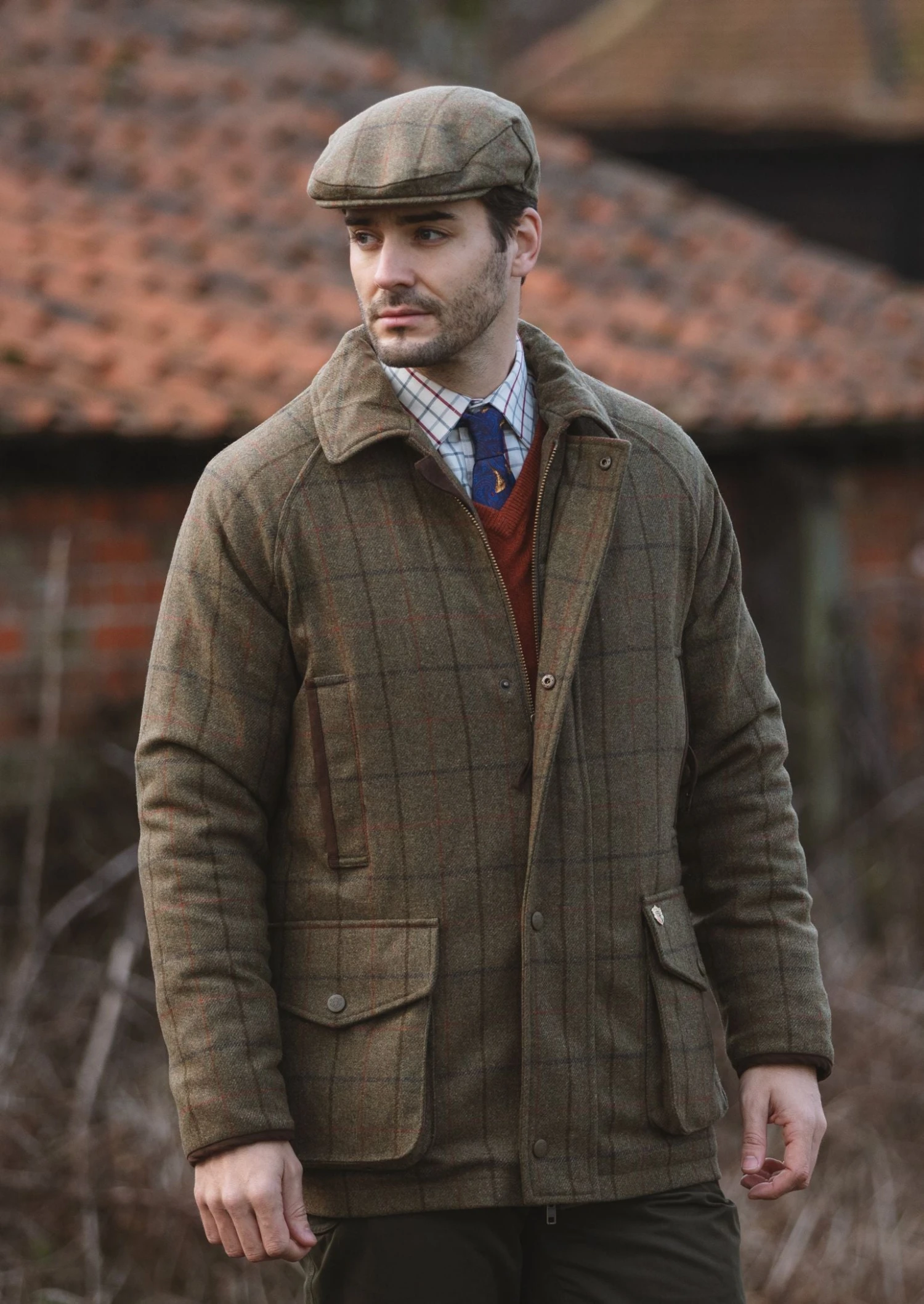 Combrook Men's Waterproof Tweed Coat In Thyme - Regular Fit 3 Combrook Men's Waterproof Tweed Coat In Thyme - Regular Fit - Image 3