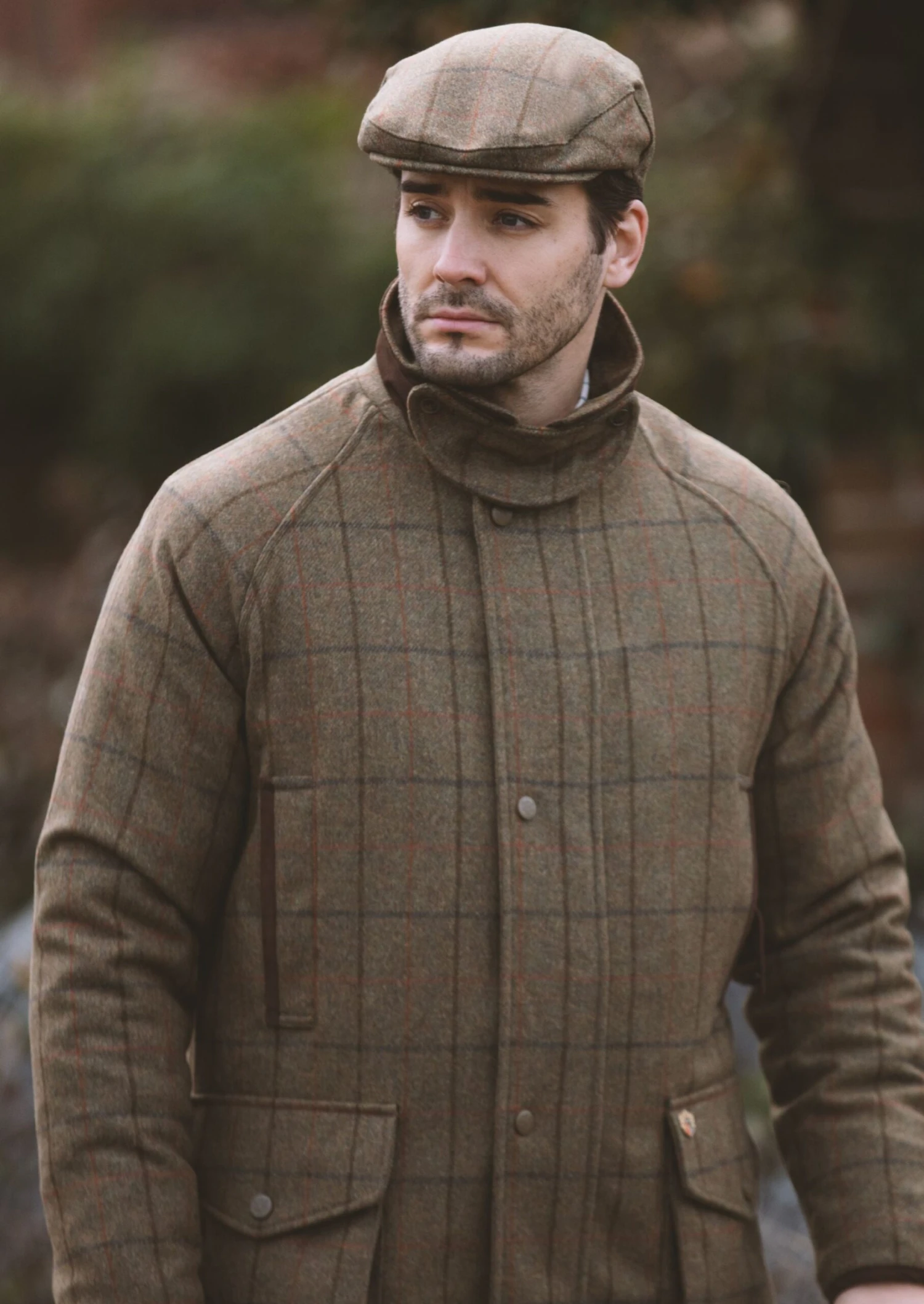Combrook Men's Waterproof Tweed Coat In Thyme - Regular Fit 4 Combrook Men's Waterproof Tweed Coat In Thyme - Regular Fit - Image 4